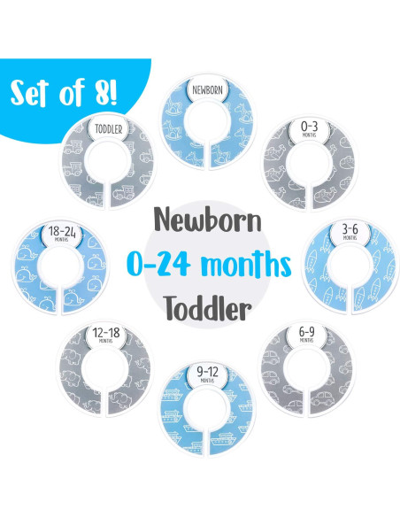 Divisores de Armario para Bebés Elle con Amor - Juego de 8