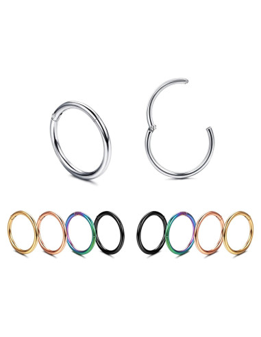 10 Aros de Septum Besteel Acero Quirúrgico 316L 8/10/12MM