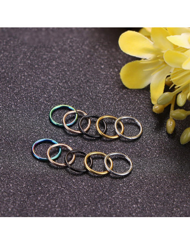 10 Aros de Septum Besteel Acero Quirúrgico 316L 8/10/12MM