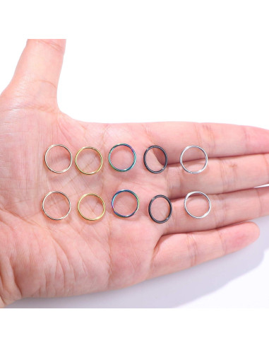 10 Aros de Septum Besteel Acero Quirúrgico 316L 8/10/12MM