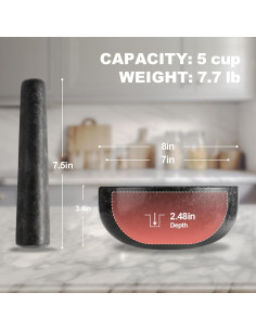 Conjunto Mortero y Maja de Granito Koville 20 cm para Cocina 2