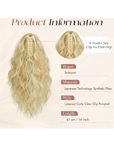 Extensión de Cola de Caballo Sofeiyan 40.64 cm Rizada Sintética 2