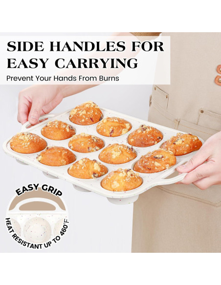 Juego de Moldes para Cupcakes AOTASO 12 y 24 Tazas Silicona