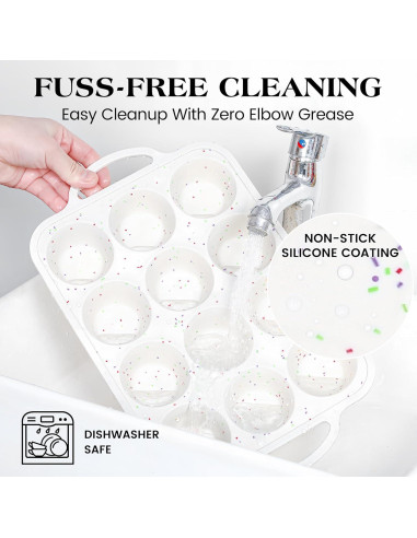 Juego de Moldes para Cupcakes AOTASO 12 y 24 Tazas Silicona