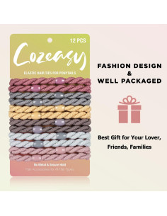 12 Gomas de Pelo Elásticas COZEASY Multicolor para Niñas y Mujeres 2