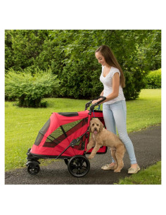 Carro de Mascotas Pet Gear NO-ZIP Cereza para Perros y Gatos