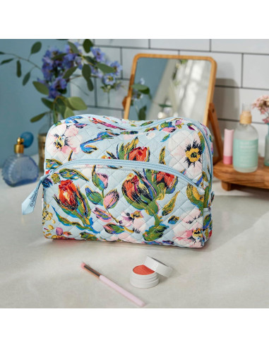 Organizador de Maquillaje Grande Vera Bradley Algodón Reciclado