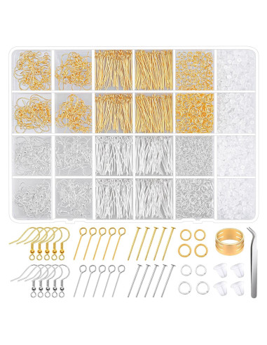 Kit de Fabricación de Pendientes Modacraft 2000 Piezas Hipoalergénico