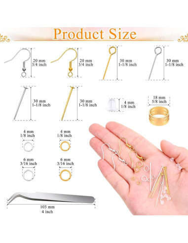 Kit de Fabricación de Pendientes Modacraft 2000 Piezas Hipoalergénico