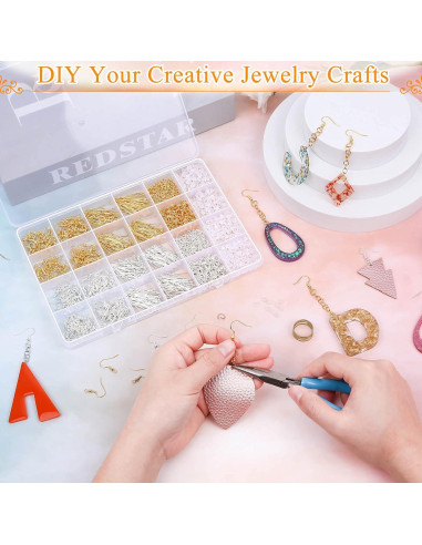 Kit de Fabricación de Pendientes Modacraft 2000 Piezas Hipoalergénico