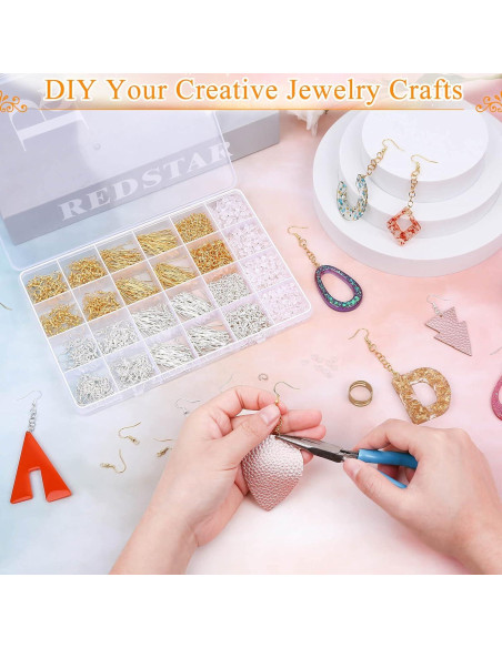 Kit de Fabricación de Pendientes Modacraft 2000 Piezas Hipoalergénico