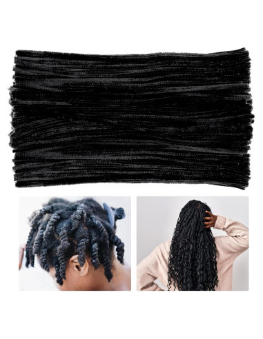 180 Limpiadores de Tubos Chenille Negros SHWAKK 30 cm Manualidades