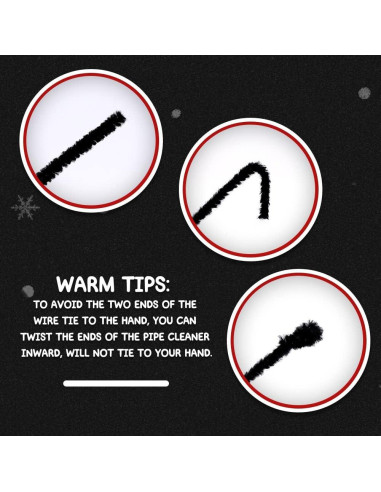 180 Limpiadores de Tubos Chenille Negros SHWAKK 30 cm Manualidades