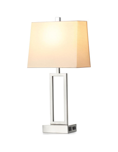 Lámpara de Mesa Táctil LOLIKIT Plata Regulable 3 Niveles USB