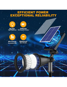 Luces Solares Exteriores APOMAO 36 LEDs 1000LM Ajustables 2