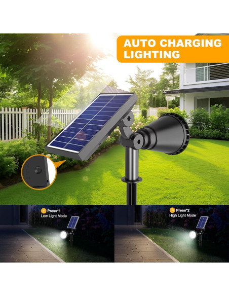 Luces Solares Exteriores APOMAO 36 LEDs 1000LM Ajustables