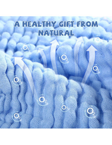 Paños de Baño para Bebés MUKIN - 6 Unidades 30x30 cm Algodón Azul