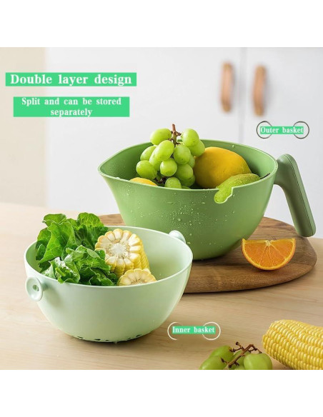 Colador de Cocina 2 en 1 Elite Aiwei Verde Aguacate 295g