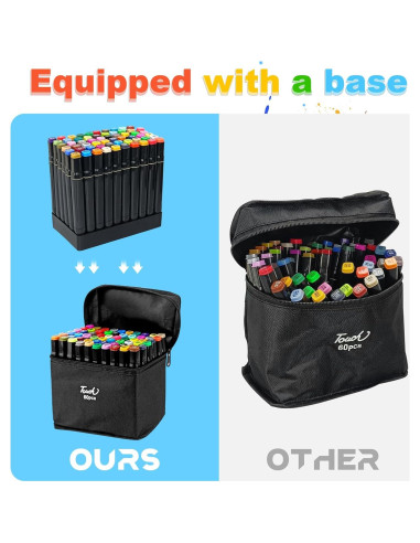 Marcadores de Dibujo GCVOPTON 60 Colores Doble Punta