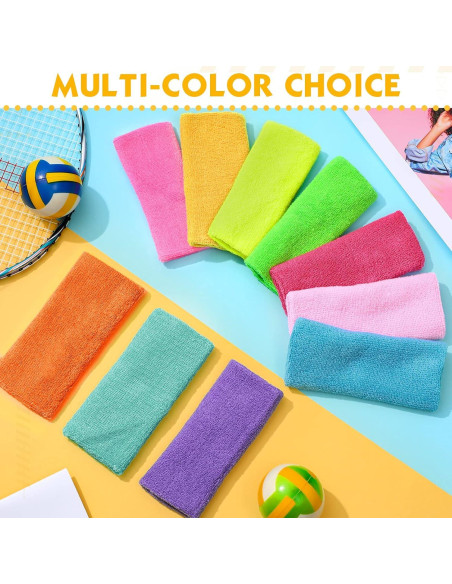 Muñequera Deportiva Lenwen 20 Pcs Algodón Colorido 15x8 cm