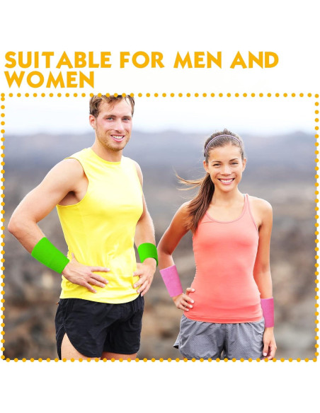 Muñequera Deportiva Lenwen 20 Pcs Algodón Colorido 15x8 cm