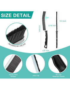 Cepillo de Limpieza de Ranuras FUIART - 3 Piezas, Cerdas Duras 2