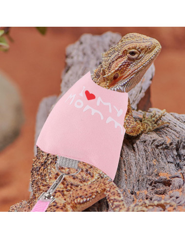 Arnés Ajustable para Dragón Barbudo WEVONIGU con Correa Rosa