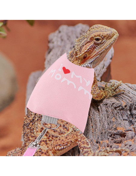 Arnés Ajustable para Dragón Barbudo WEVONIGU con Correa Rosa