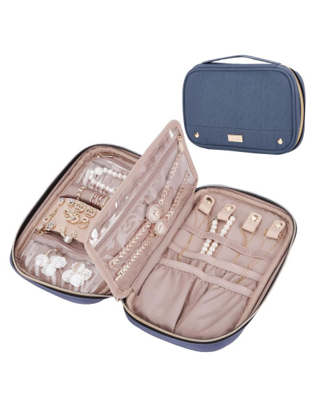 Estuche de Joyería NISHEL Azul Egeo Compacto 24.1x14cm