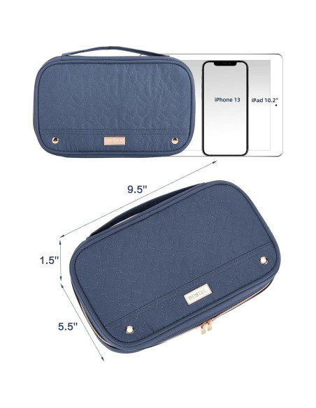 Estuche de Joyería NISHEL Azul Egeo Compacto 24.1x14cm