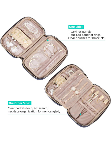 Estuche de Joyería NISHEL Azul Egeo Compacto 24.1x14cm