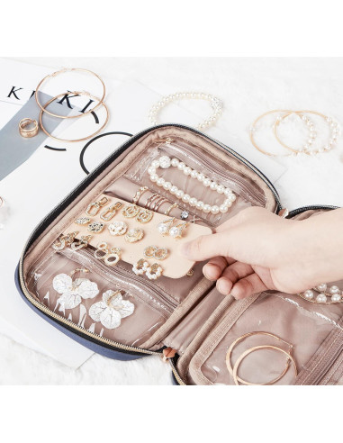 Estuche de Joyería NISHEL Azul Egeo Compacto 24.1x14cm