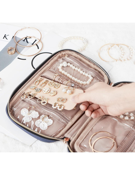 Estuche de Joyería NISHEL Azul Egeo Compacto 24.1x14cm