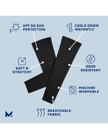 Mangas Solares Refrigerantes MISION - UPF 50 - Negro