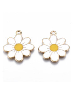Colgantes de Flores de Esmalte DanLingJewelry - 10 Piezas 23mm