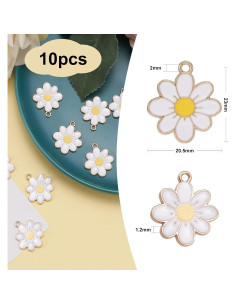 Colgantes de Flores de Esmalte DanLingJewelry - 10 Piezas 23mm 2