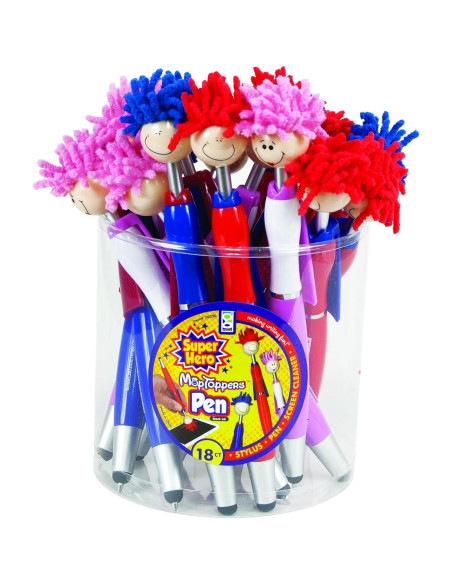 Juego de bolígrafos y stylus Geddes 18 unidades MOP colores