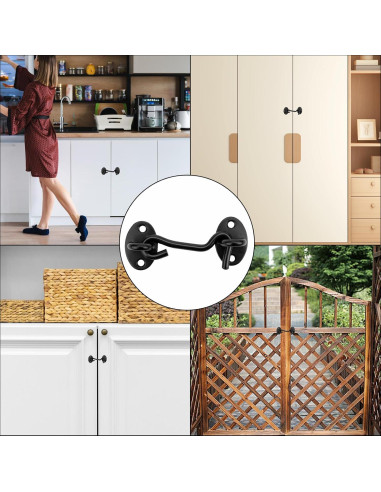 Cierre de Gancho y Ojo Tsinc 3" Negro Acero Inoxidable