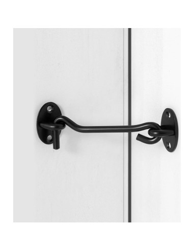 Cierre de Gancho y Ojo Tsinc 3" Negro Acero Inoxidable