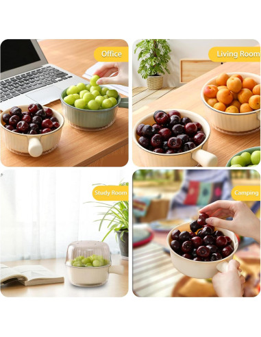 Juego de Coladores Pequeños Iensen 2 Piezas Beige 20.1x15.2 cm