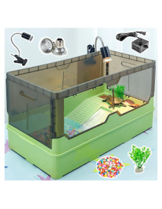 Kit Acuario para Tortugas Runduck Grande Verde - Filtración y Calor
