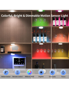 Luz LED RGB Recargable Okerich con Sensor de Movimiento 2Pack 2