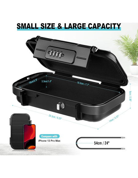 Caja Fuerte Portátil HUANLANG Mini Impermeable 21.6x10.9cm