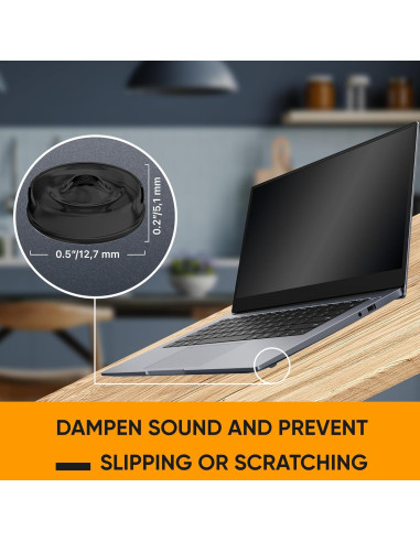 128 Topes de Puerta de Gabinete Silicona Negra Vellax