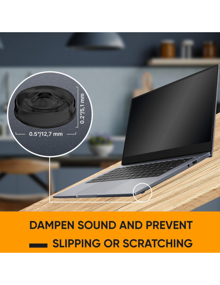 128 Topes de Puerta de Gabinete Silicona Negra Vellax