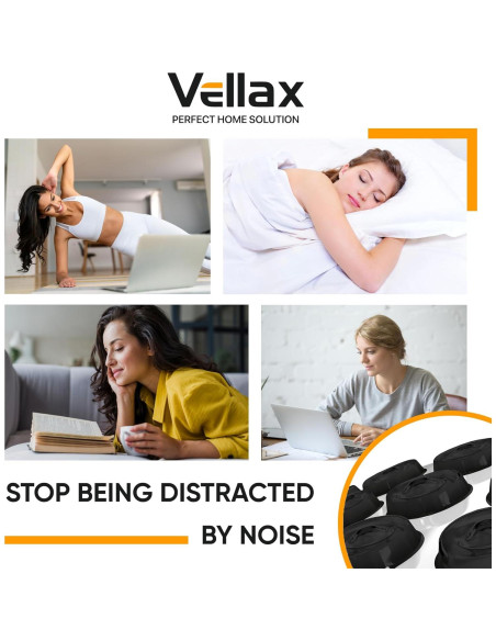 128 Topes de Puerta de Gabinete Silicona Negra Vellax