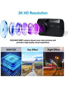 Cámara de tablero 2K VSYSTO con WiFi y G-Sensor 2