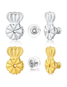 Respaldos de Aretes HAZIFES 6 Pcs Silicona y Latón Multicolor