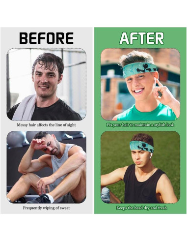 18 Bandas Deportivas KABAKE Camuflaje Absorbentes para Sudor