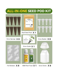 Kit de Vaso Hidropónico LYKOCLEAN 8 Vasos con Albahaca 2